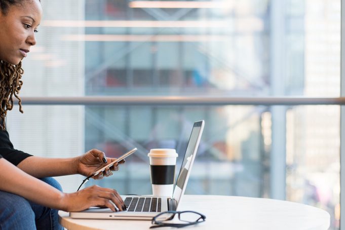 Woman at her laptop