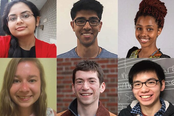MIT students participating in the Advanced Undergraduate Research Opportunities Program include: (clockwise from top left) Haripriya Mehta, Rohil Verma, Christabel Jemutai Sitienei, Andy Wei, Gabriel Margolis, and Mattie Wasiak.
